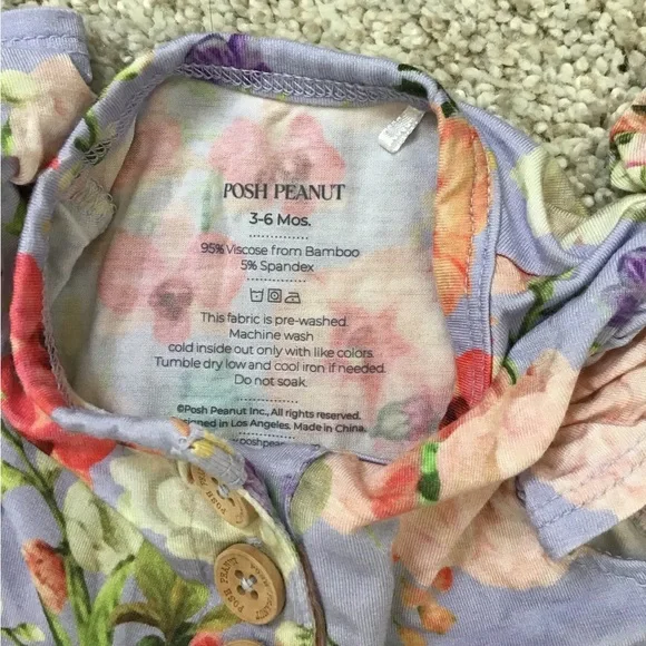 POSH PEANUT Bellamy Ruffled Twirl Skirt Bodysuit Dress Size 3-6m - Picture 4 of 5